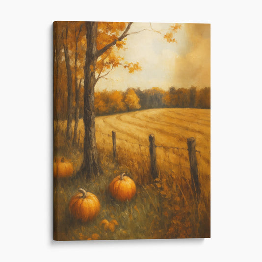 Rustic Fall Pumpkin Field Landscape