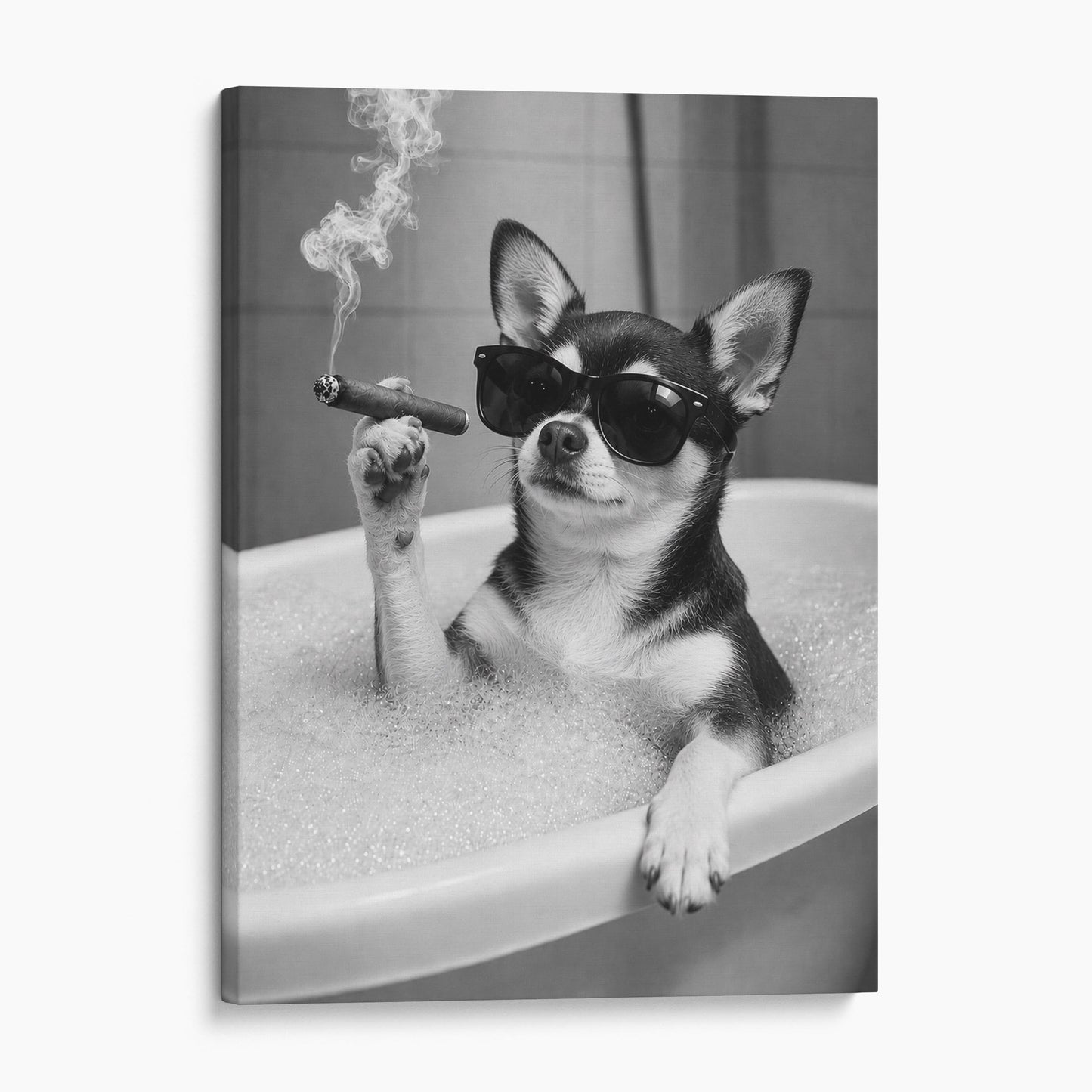 Chihuahua Dog Bathtub Cigar