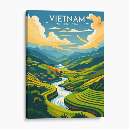 Vietnam Vintage Travel Poster