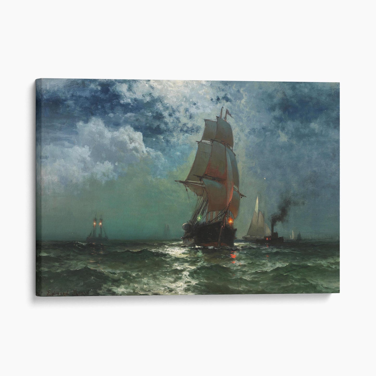 Ships Sailing at Night - Edward Moran