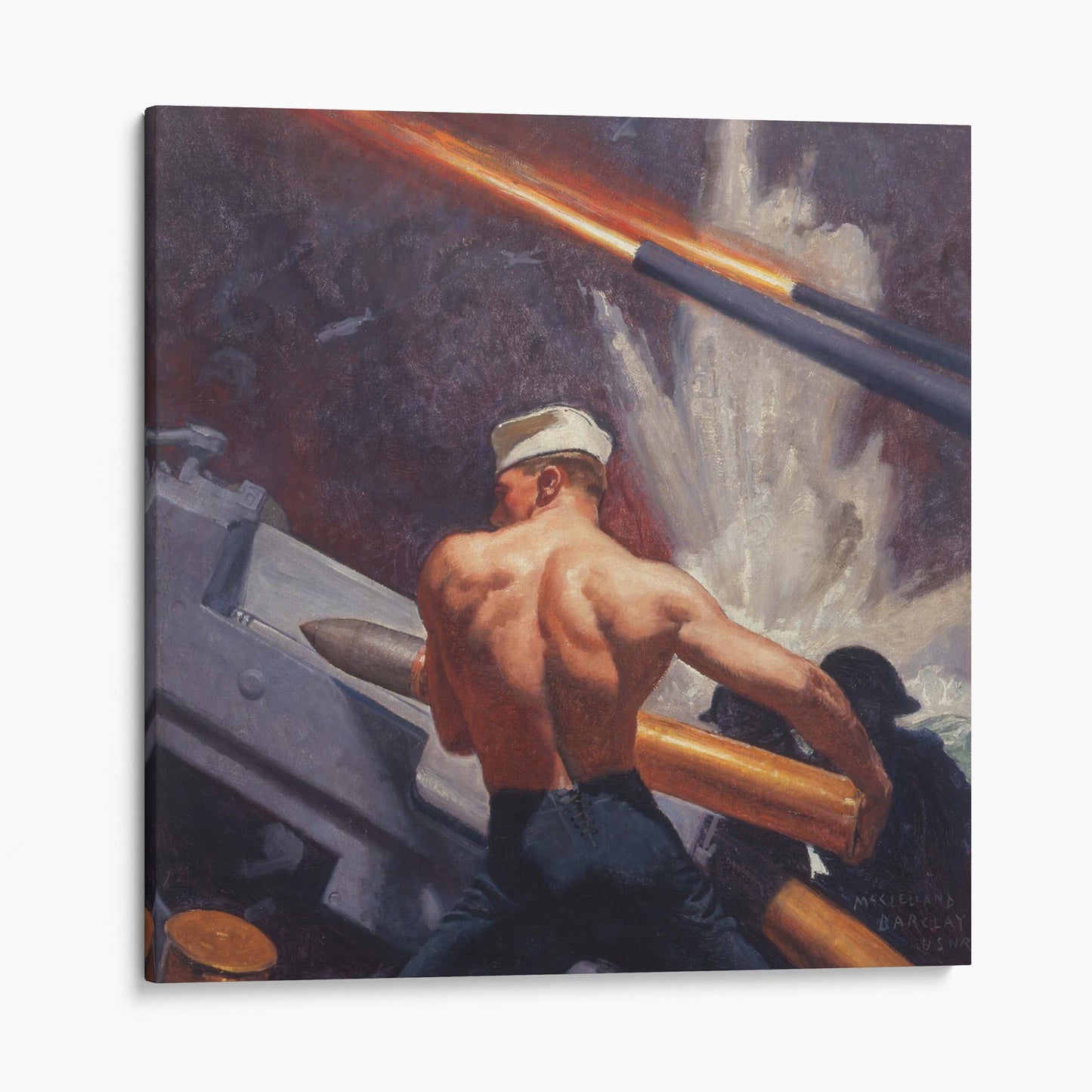 Gun Crew Loading a 5" 38 Caliber Gun (1942), by McClelland Barclay