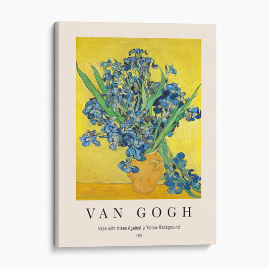 Vincent Van Gogh: Vase with Irises Against a Yellow Background