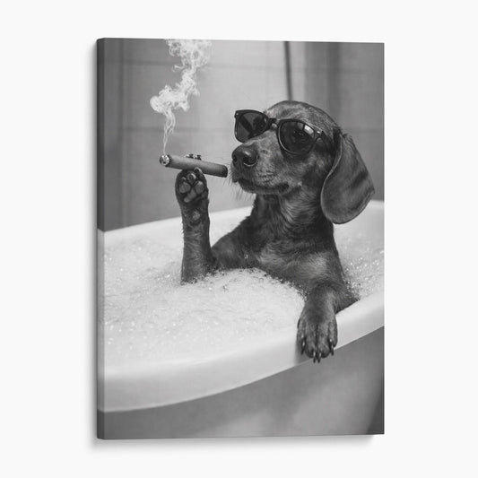 Dachshund Dog Bathtub Cigar