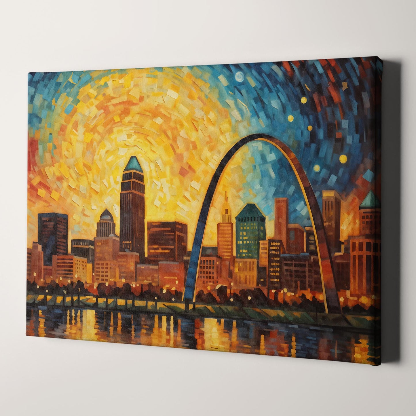 St Louis City Skyline as Van Gogh Starry Night