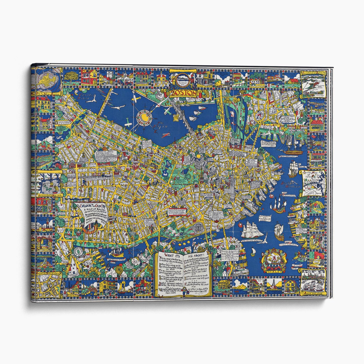 Vintage Map of Boston