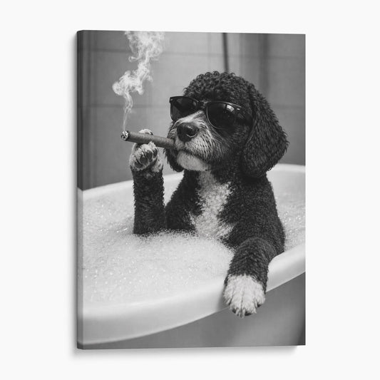Portuguese Water Dog Bathtub Cigar