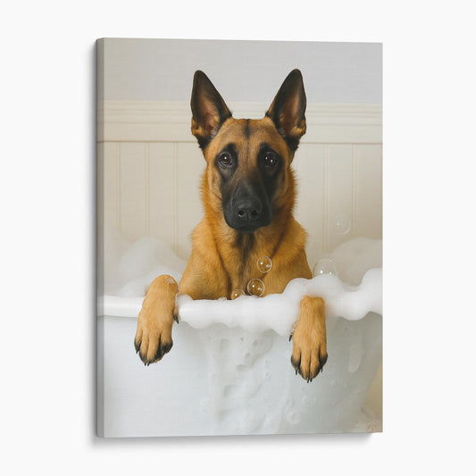Belgian Malinois Dog Bubble Bath