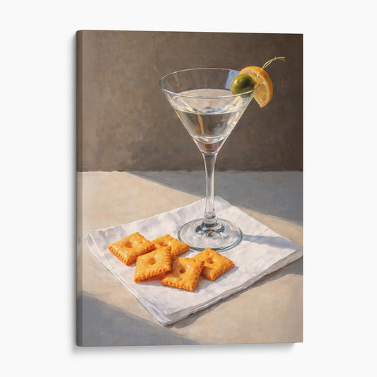 Martini with Cheese Snacks