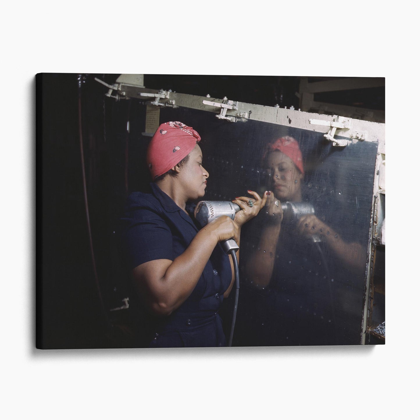 A Real-Life "Rosie the Riveter" Working On An A-31 Vengeance Dive Bomber Airplane 1943, World War Two