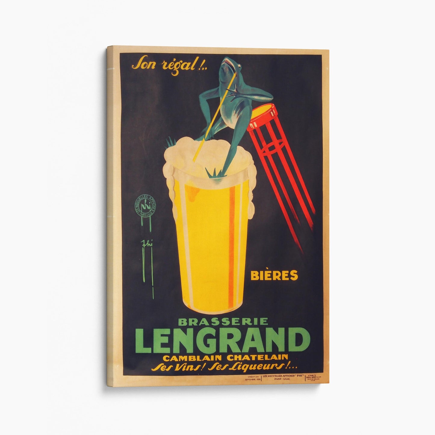 Brasserie Lengrand Frog Vintage Beer Ad