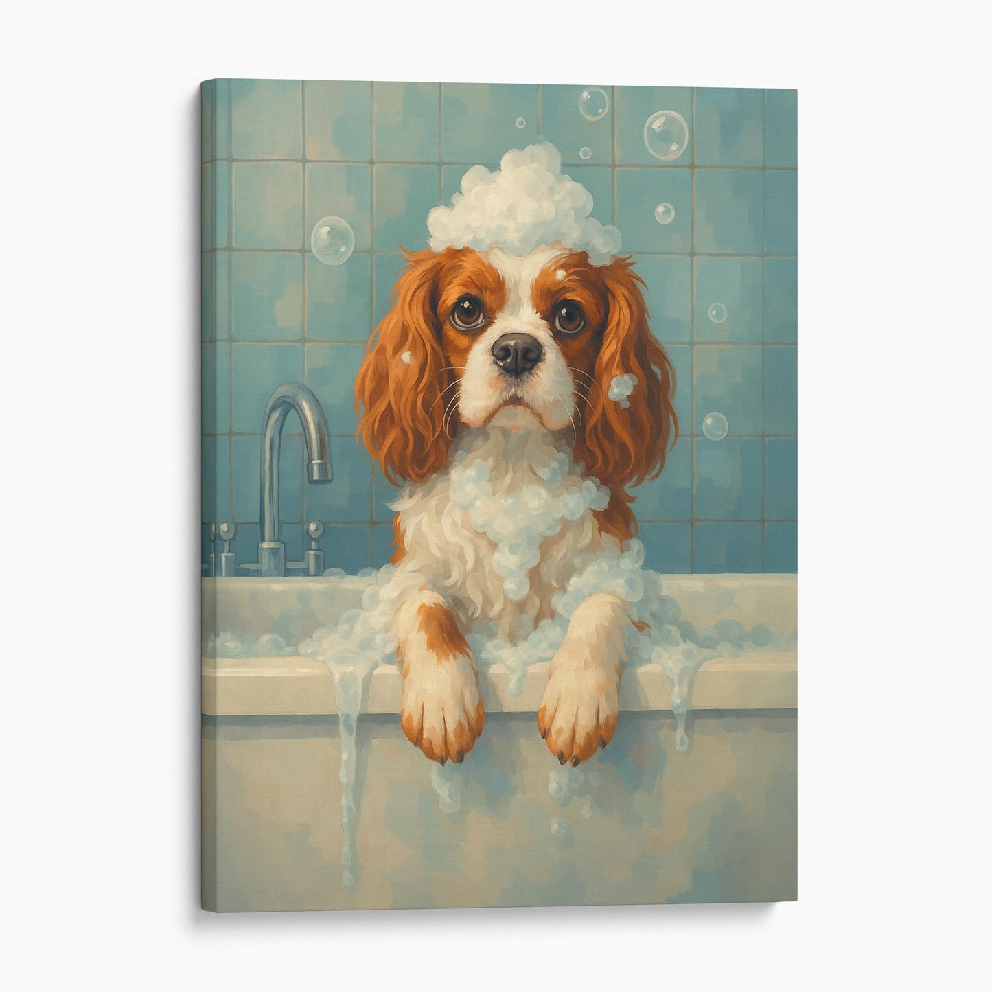 Cavalier King Charles Dog Bathtub Bubble Bath