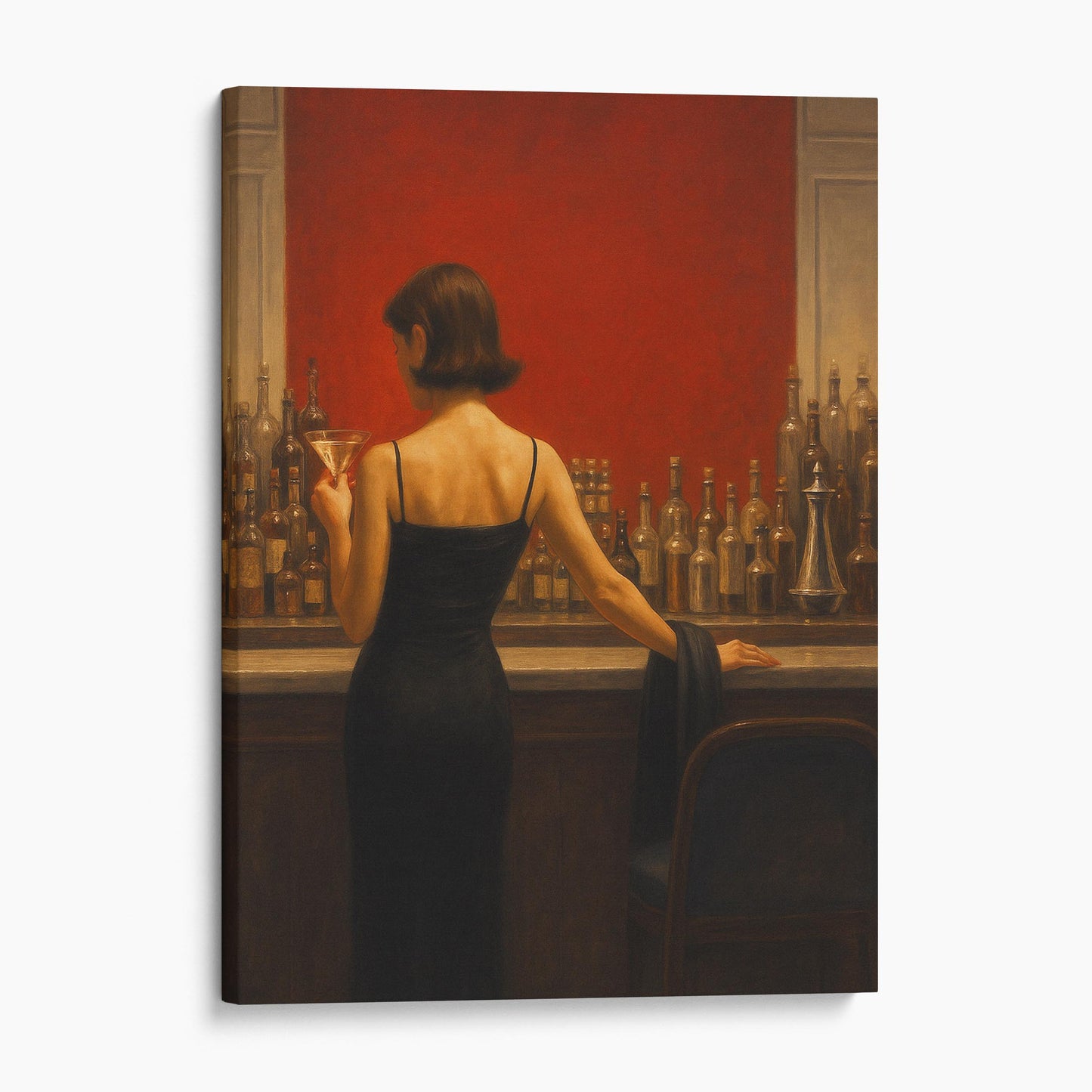 Woman Drinking A Cocktail At The Bar