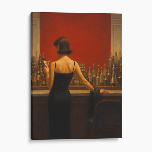 Woman Drinking A Cocktail At The Bar