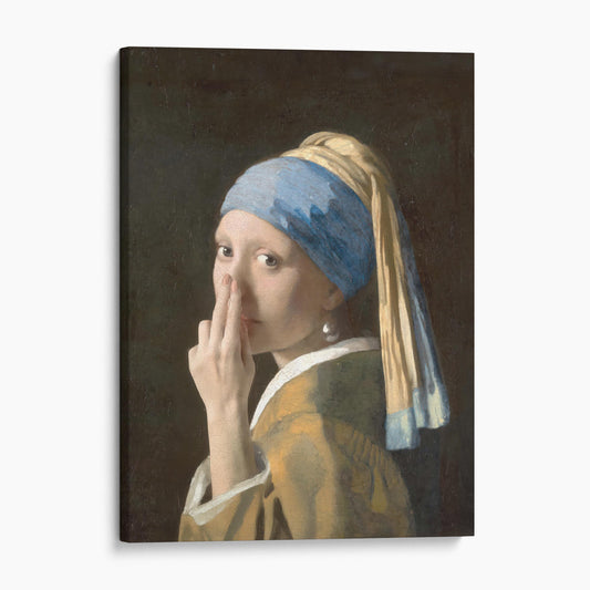 The Girl With The Pearl Earring Plugging Her Nose