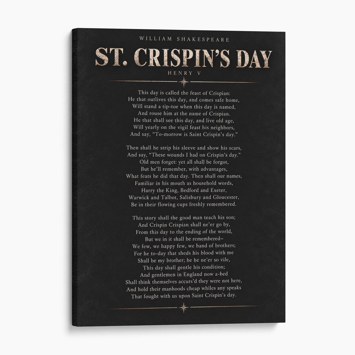 St Crispin's Day Speech - Henry V, Shakespeare