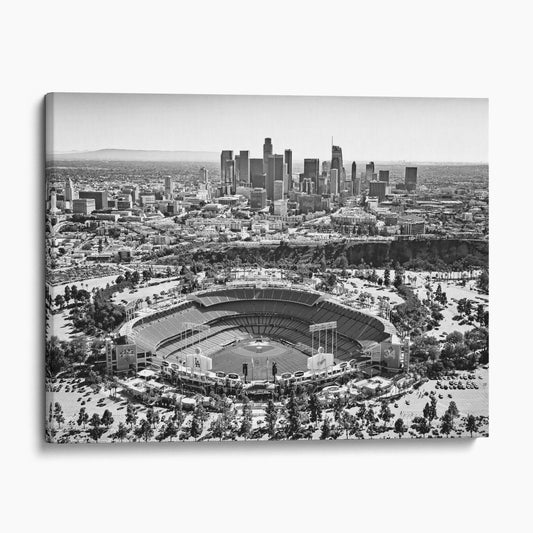 Dodger Stadium and Los Angeles Downtown