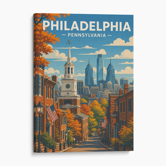 Philadelphia Pennsylvania Vintage Travel Poster