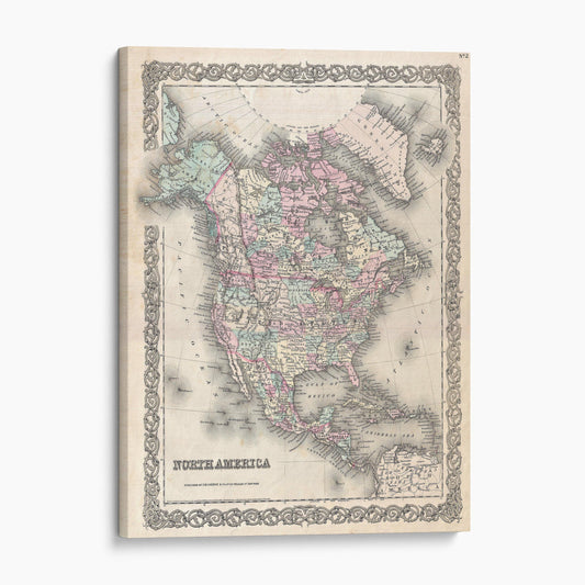 Map of North America, 1855
