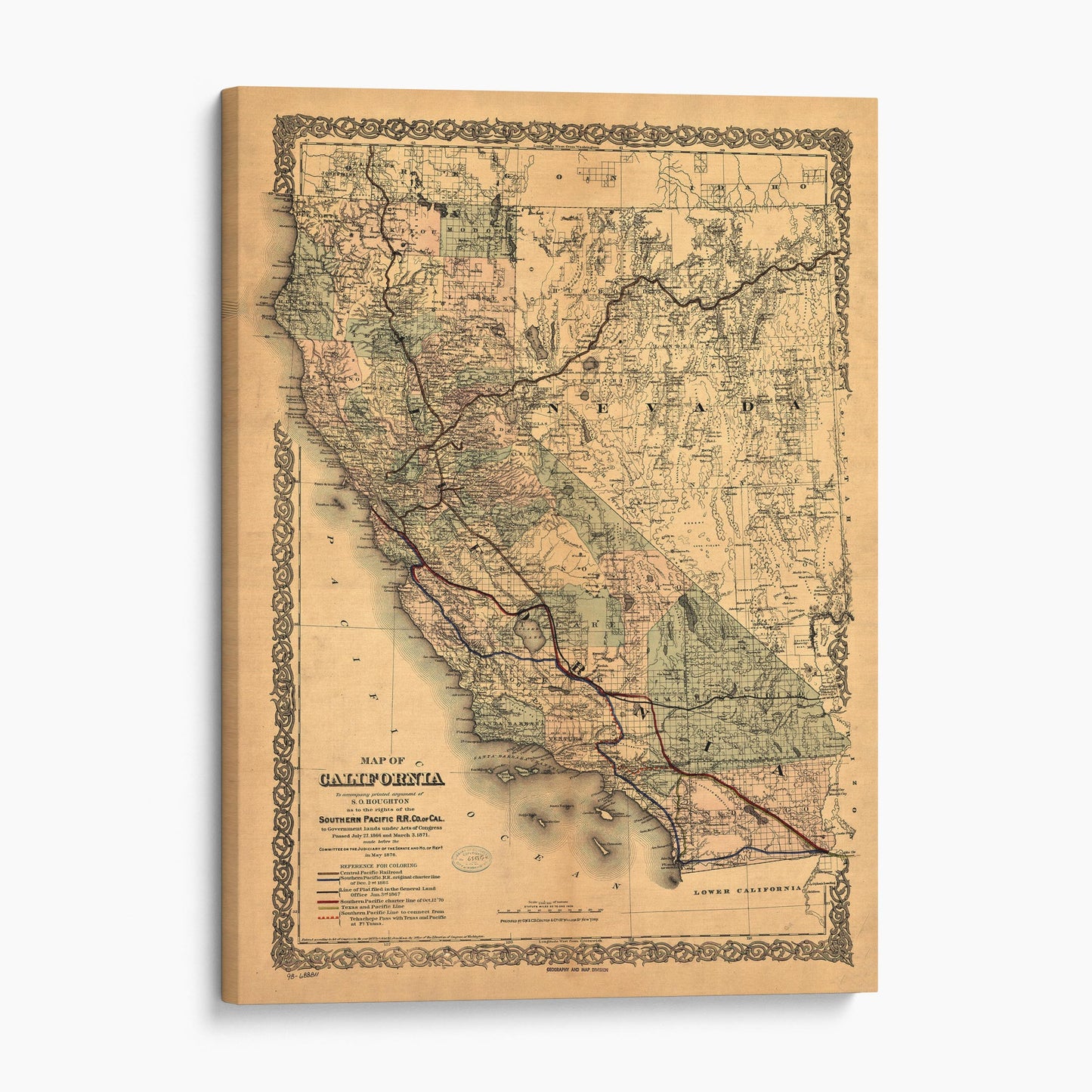 Map of California - Southern Pacific Railroad