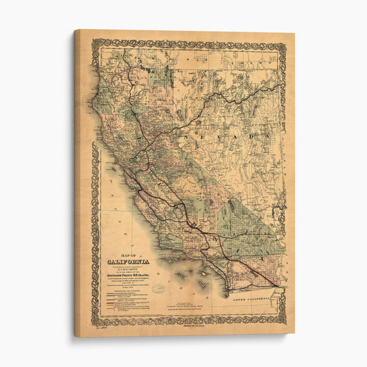 Map of California - Southern Pacific Railroad