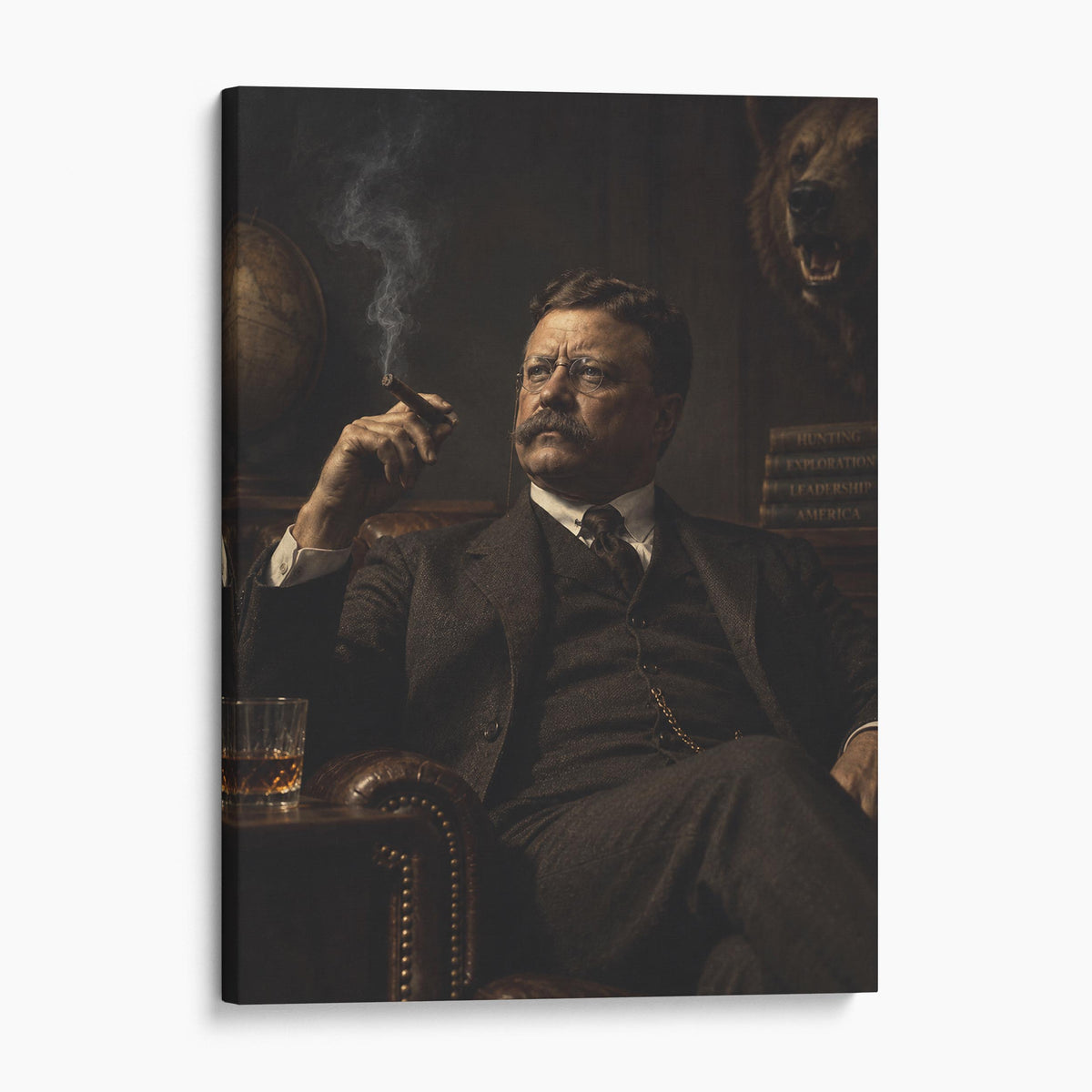 Teddy Roosevelt Smoking a Cigar