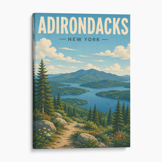 Adirondacks New York Travel Poster