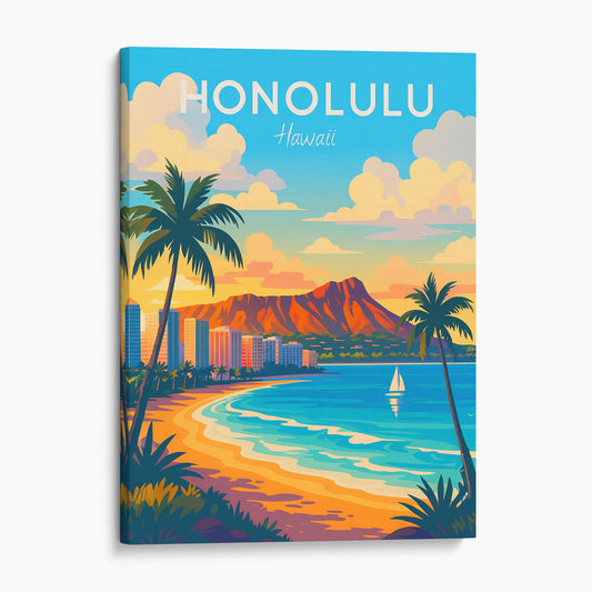 Honolulu Hawaii Travel Poster