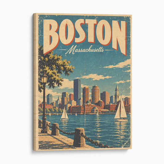 Boston Vintage Travel Poster