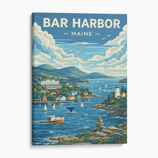 Bar Harbor Maine Travel Poster