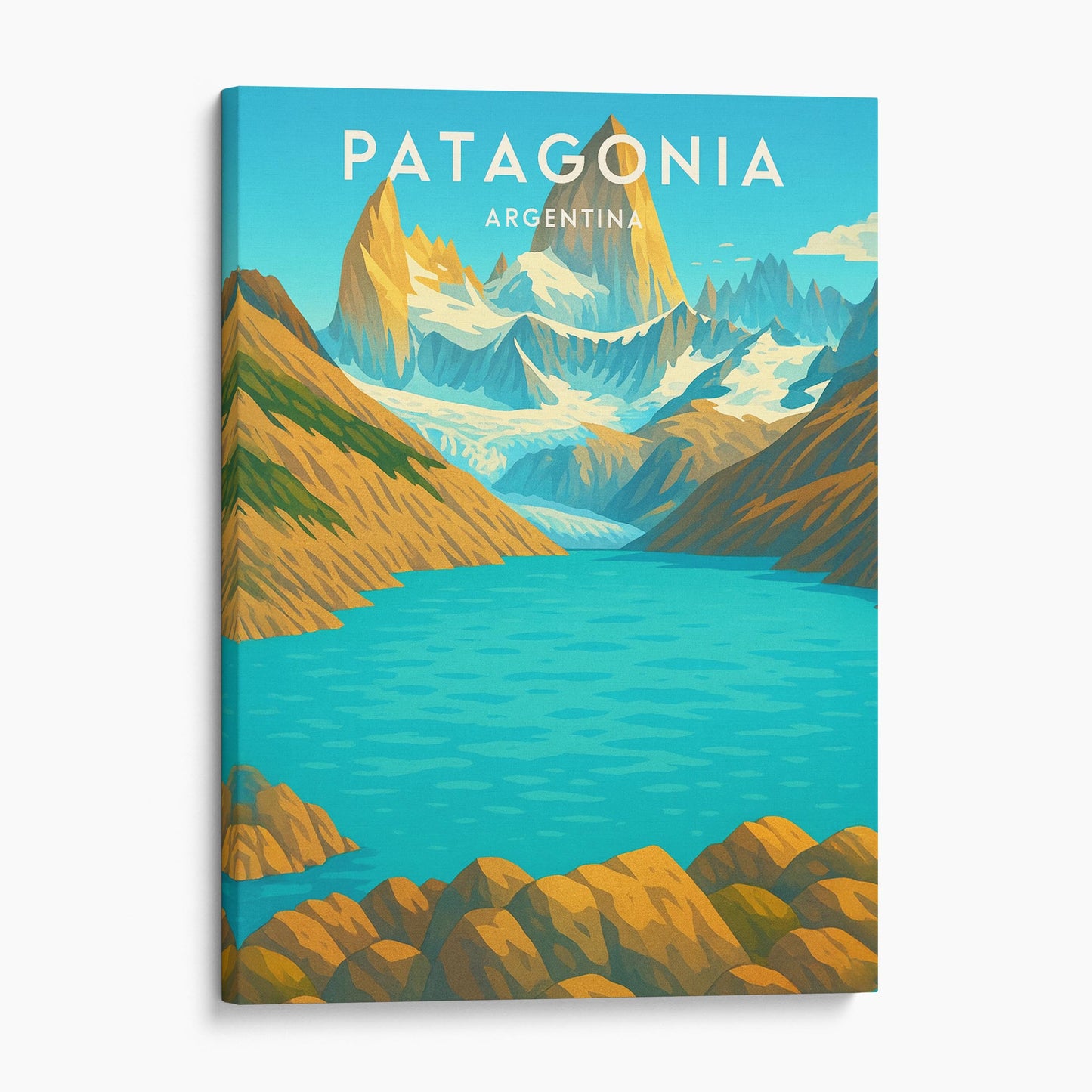 Patagonia Argentina Vintage Travel Poster
