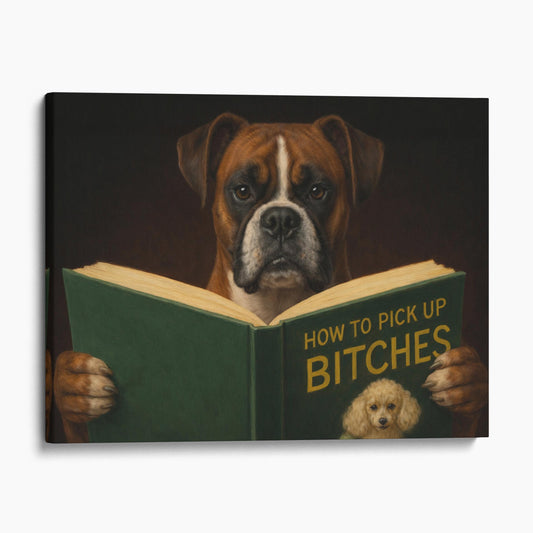 Boxer Dog Reading Dating Book