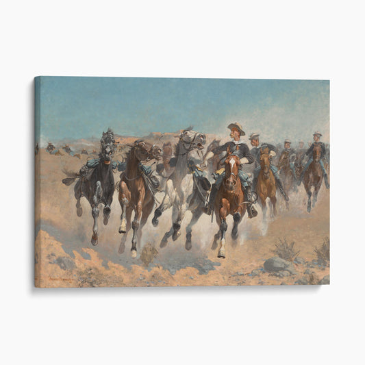 Dismounted The Fourth Troopers Moving the Led Horses 1890 by Frederic Remington