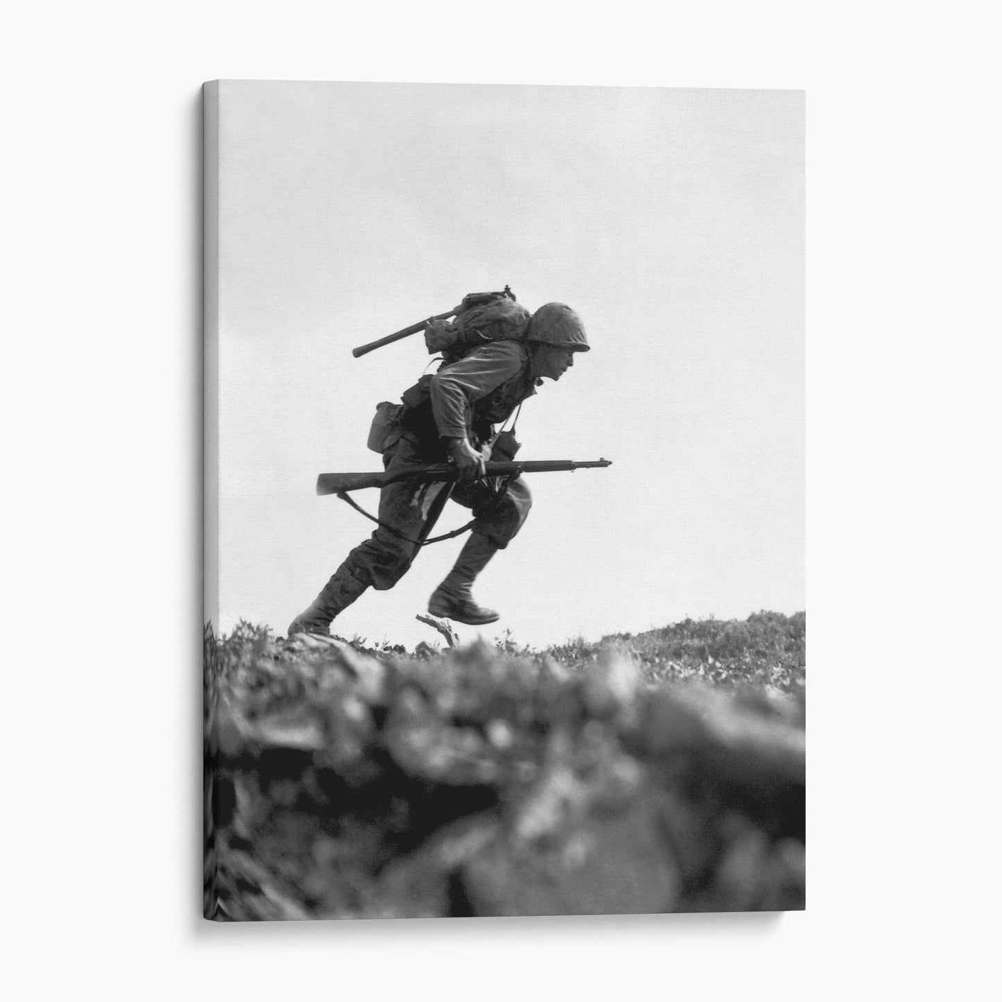 US Marine Dashes Across Death Valley, World War Two