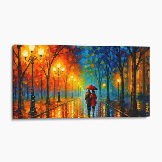 Couple Walking Down Colorful Streets