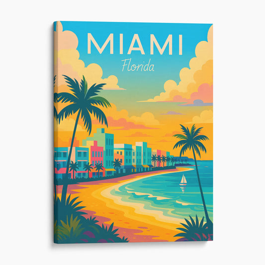 Miami Florida Vintage Travel Poster