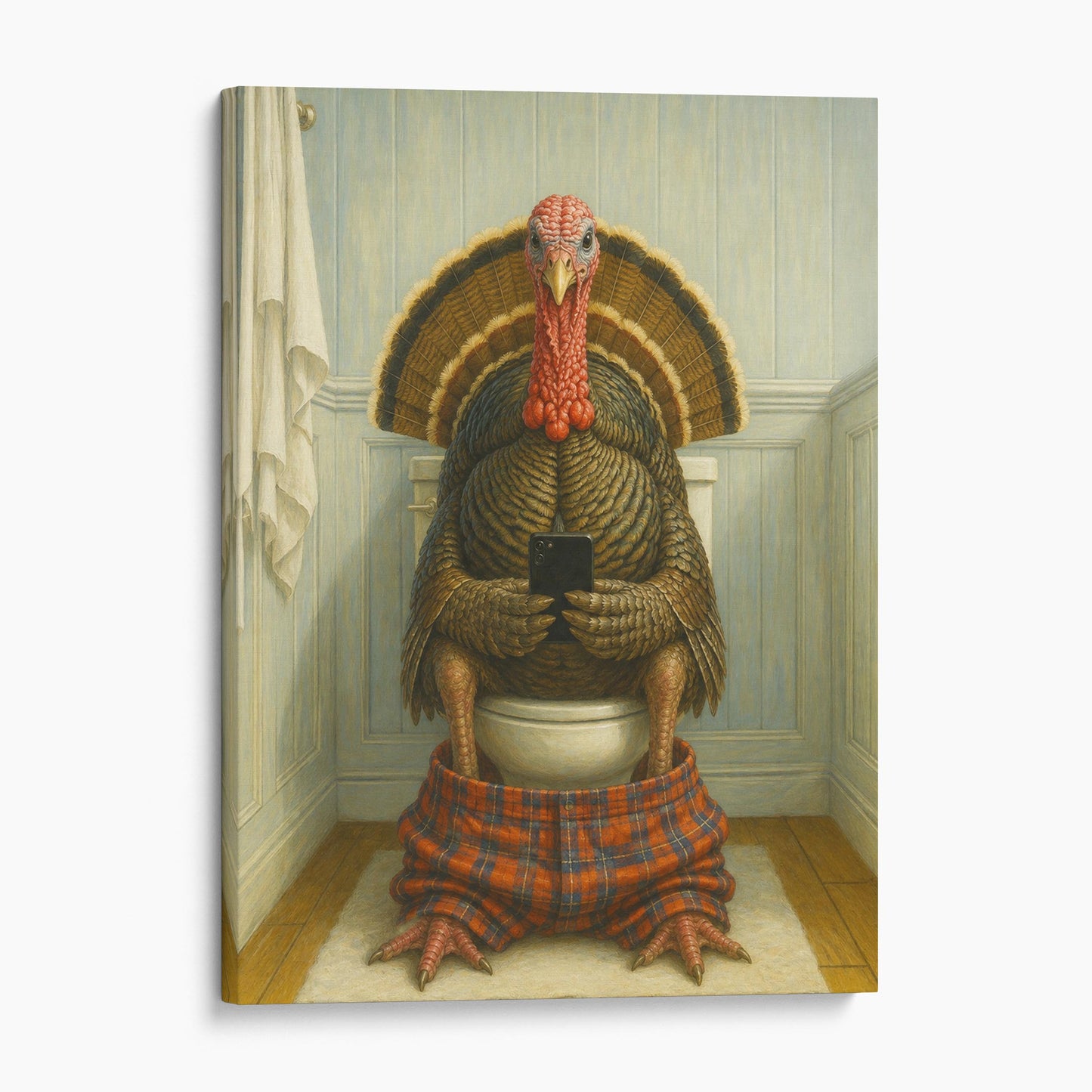Turkey On The Phone On The Toilet