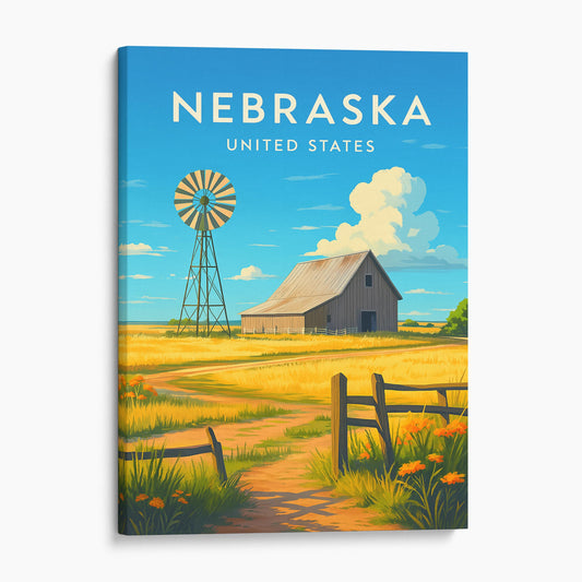 Nebraska Vintage Travel Poster