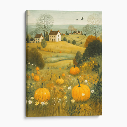 Pumpkin Field Autumn Landscape
