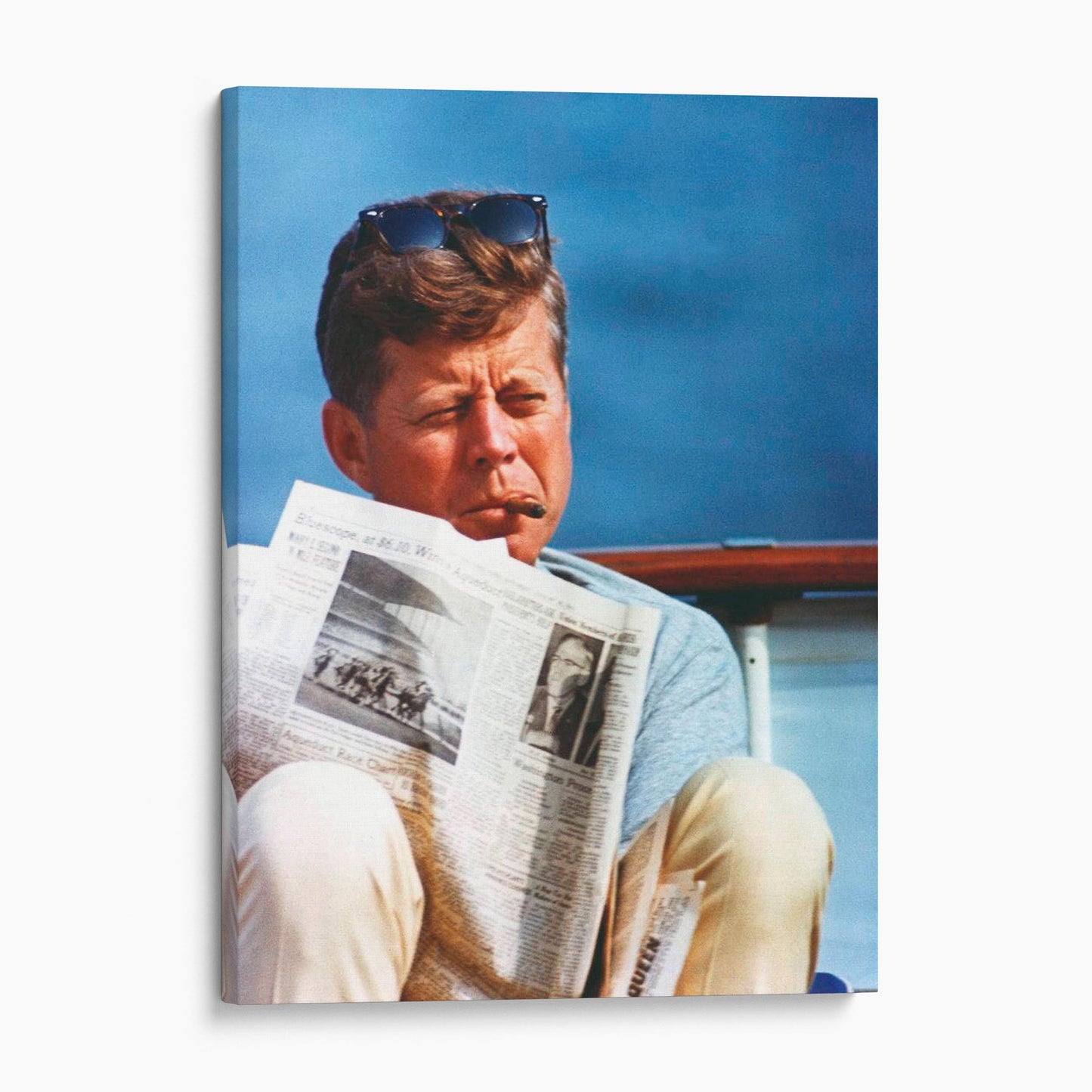 JFK Smoking A Cigar Reading The Newspaper