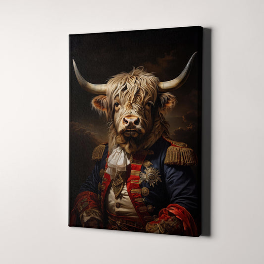 Highland Cow Aristocrat Portrait