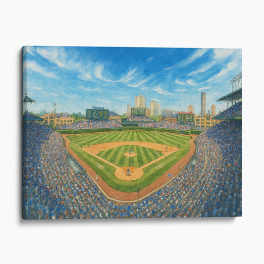 Wrigley Field Watercolor Painting