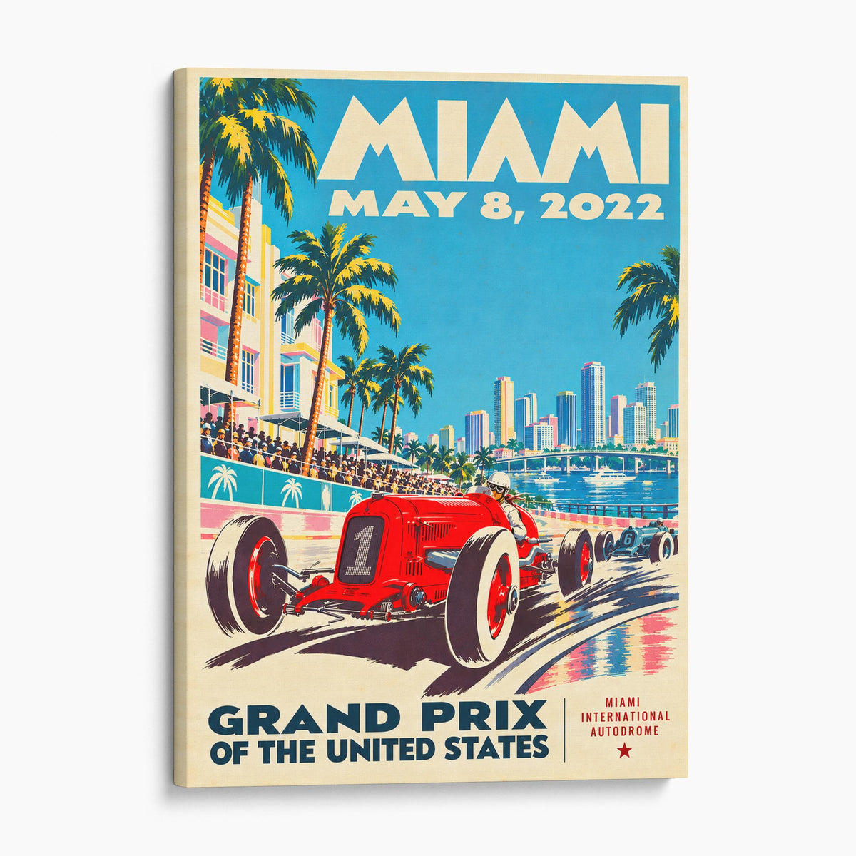 Miami Grand Prix Vintage Poster