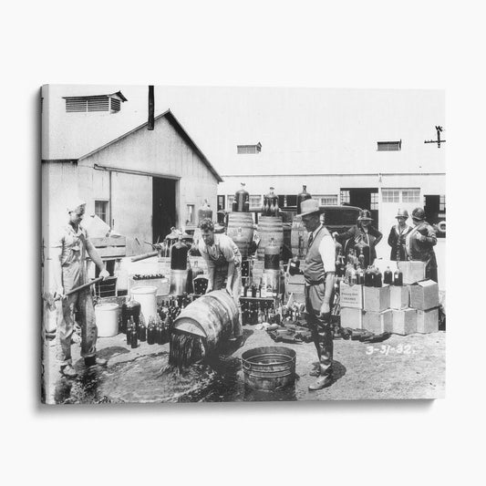 Dumping Out Illegal Booze, Prohibition 1932