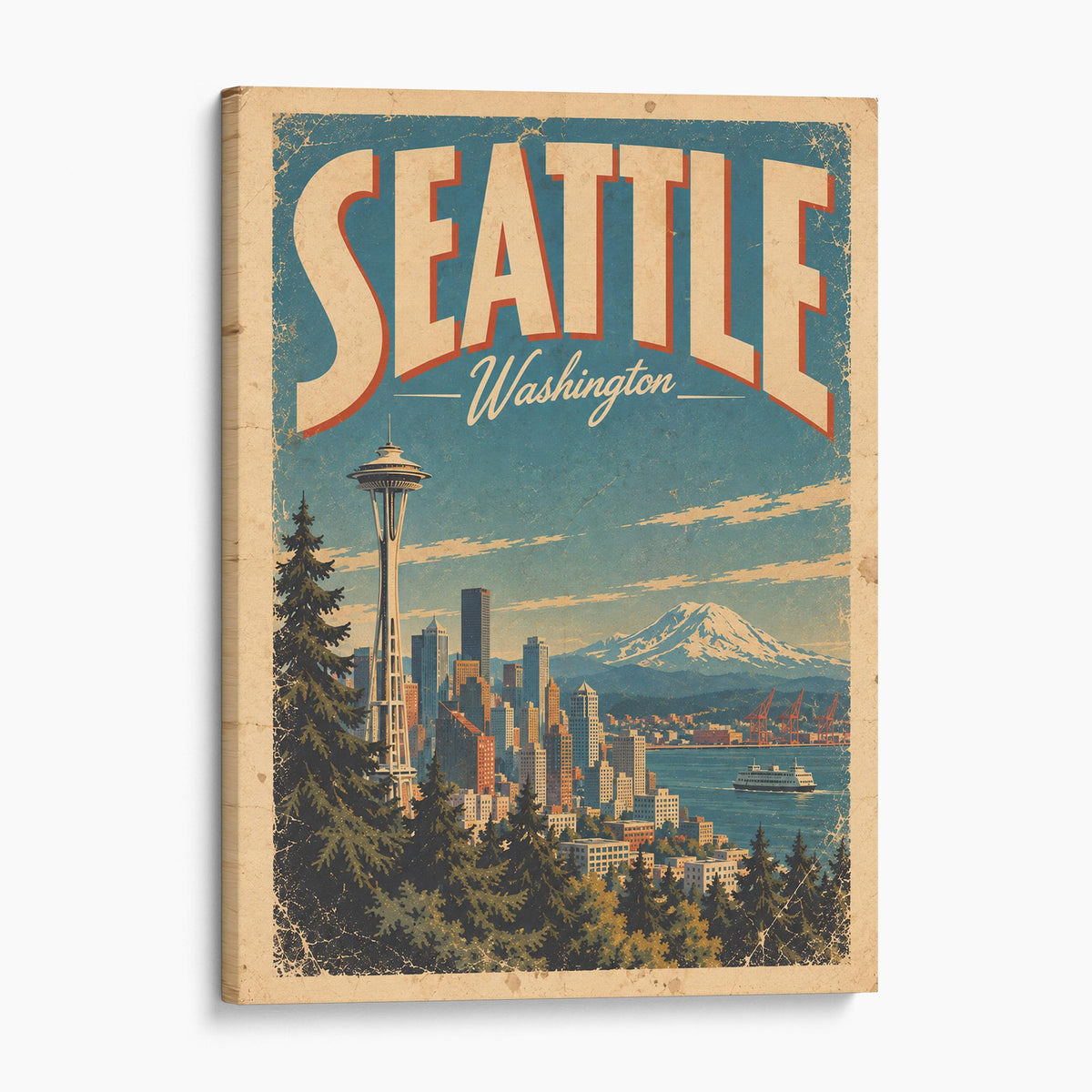 Seattle Vintage Travel Poster