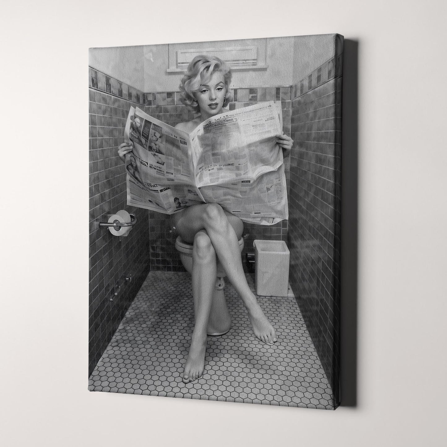 Marilyn Monroe Reading Newspaper On Toilet