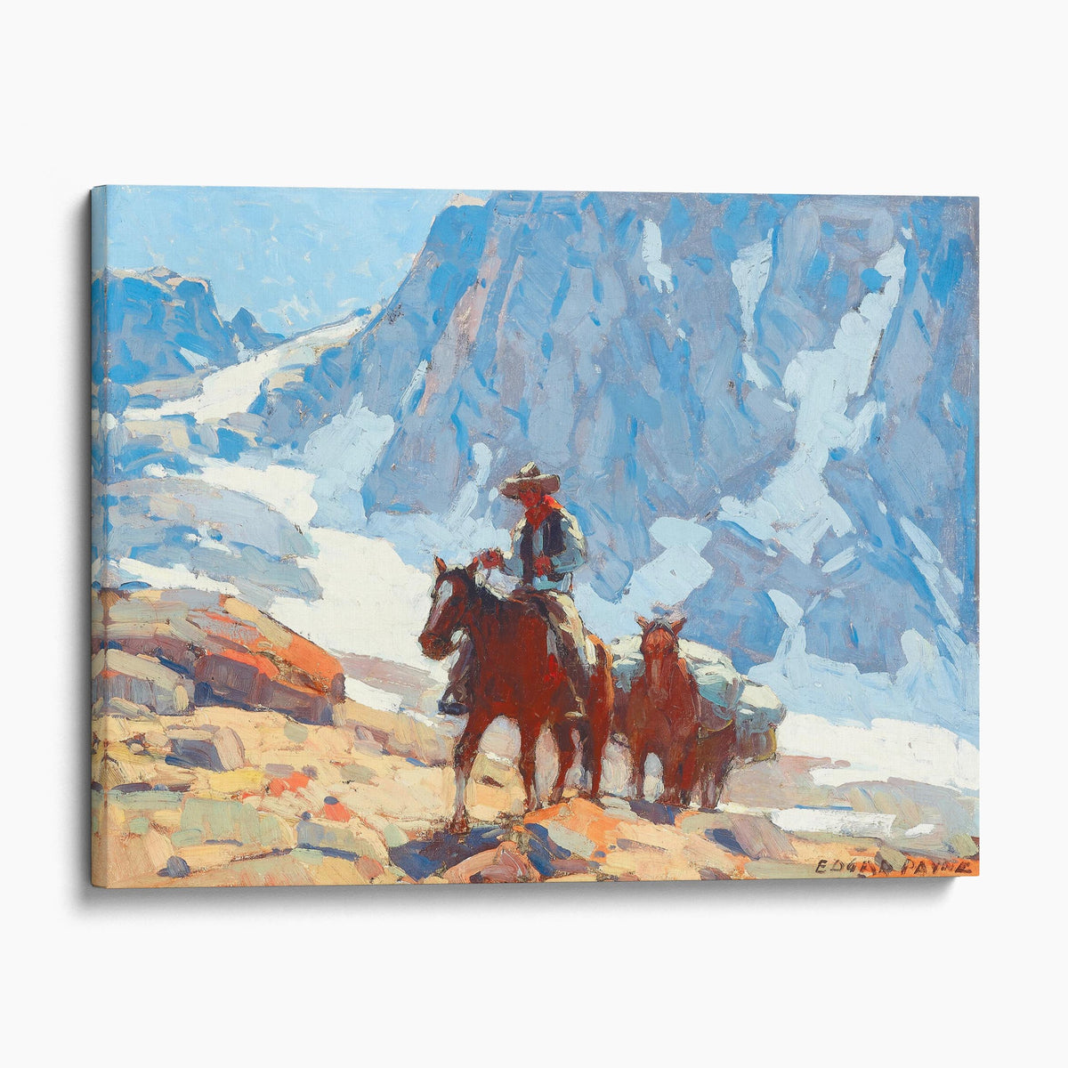 Rider and Pack Horse in the Sierras - Edgar Payne