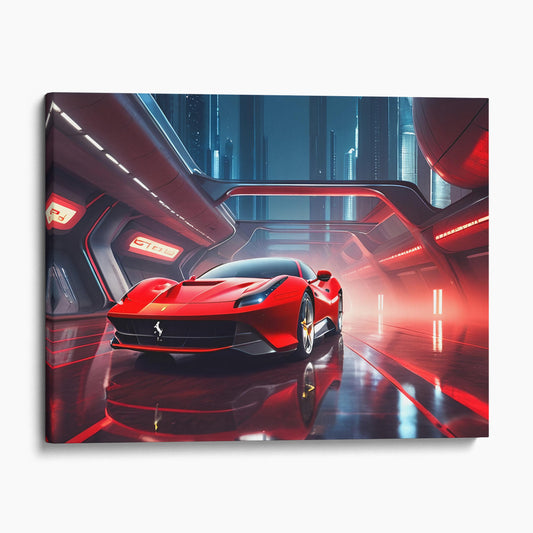 Red Ferrari Future Retro