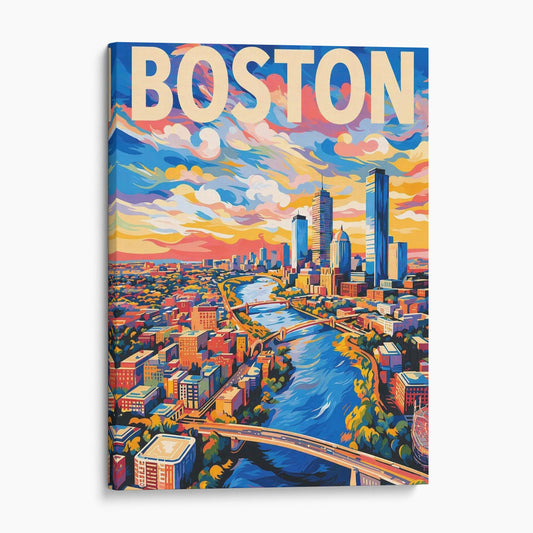 Boston Massachusetts Travel Poster
