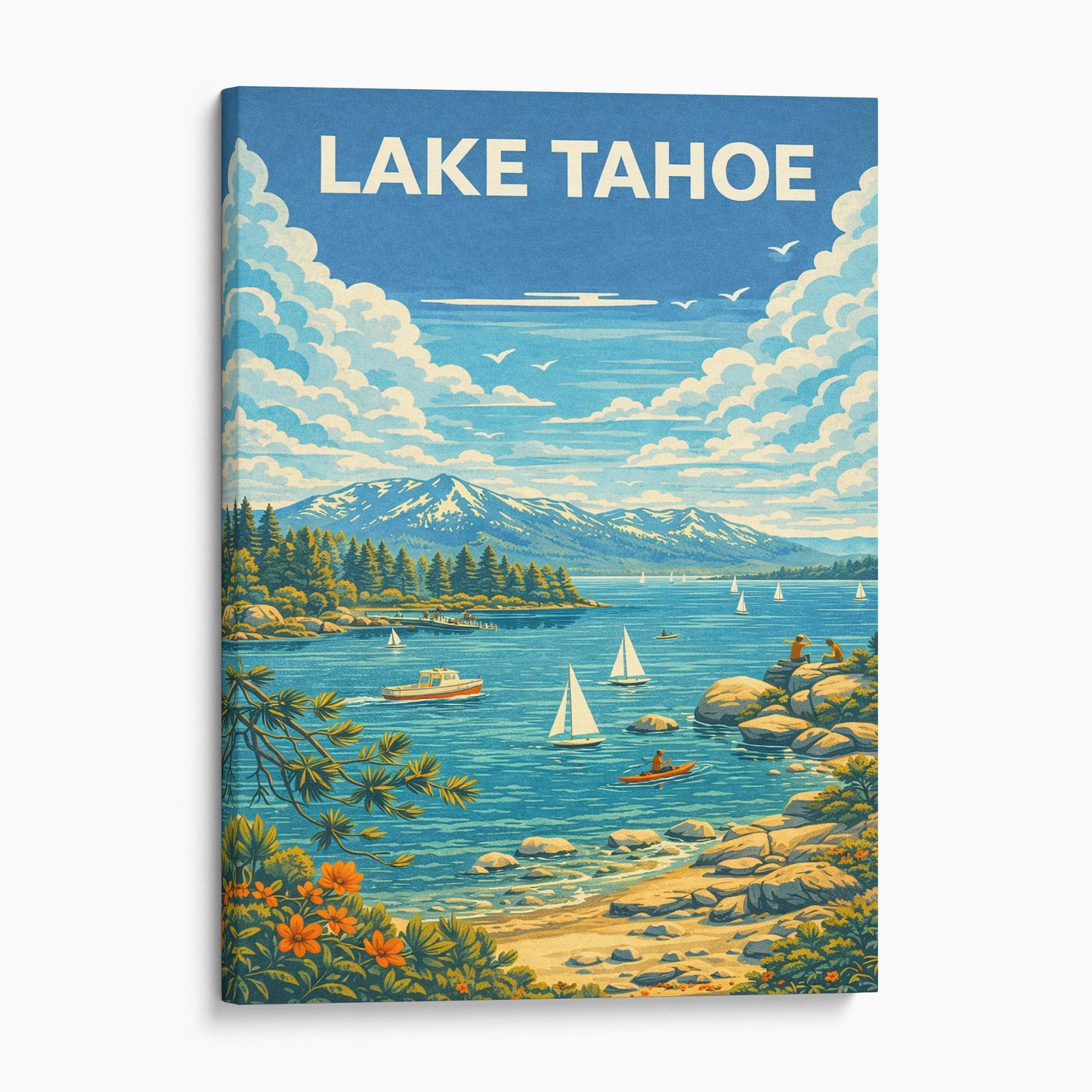 Lake Tahoe Vintage Travel Poster