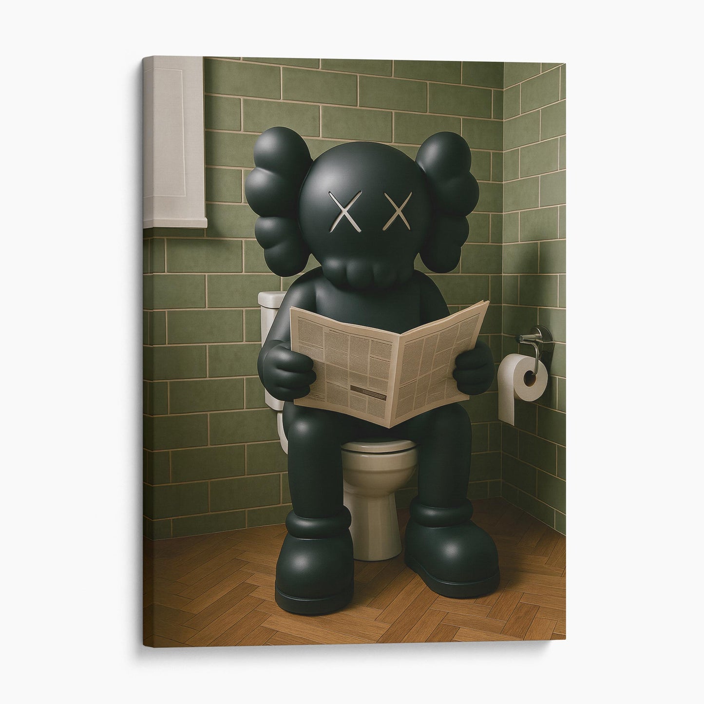 Kaws On The Toilet Reading The Newspaper